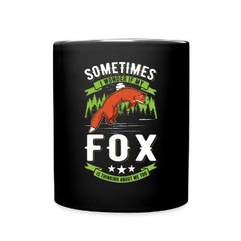 Fuchs Geschenk Rotfuchs - Tasse einfarbig - Schwarz - Vorne