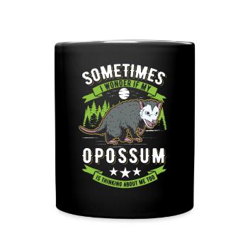 Opossum Possum Pouch Rat - Full Colour Mug - black - Front