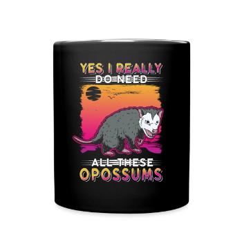 Opossum Geschenk Possum Beutelratte - Tasse einfarbig - Schwarz - Vorne
