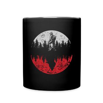 Halloween blutmond Sensenmann Geschenk - Tasse einfarbig - Schwarz - Vorne