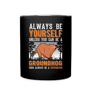 Murmeltier Groundhog Marmot Waldmurmeltier - Tasse einfarbig - Schwarz - Vorne