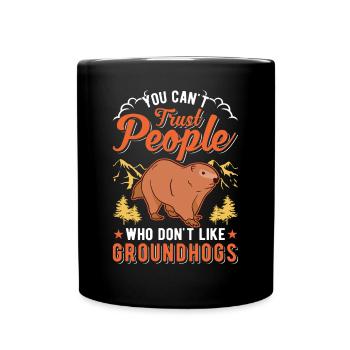 Murmeltier Groundhog Marmot Waldmurmeltier - Full Colour Mug - black - Front