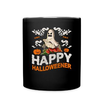 Joyeux Halloweener Costume de fantôme Drôle de viennois - Mug uni - noir - Devant