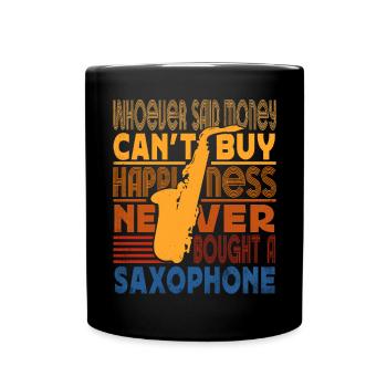 Saxophon Saxophonist Saxophonspieler - Tasse einfarbig - Schwarz - Vorne