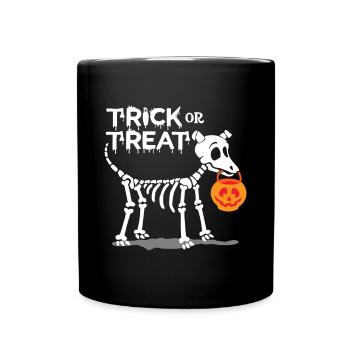 Süßes oder Saures Halloween Hund - Tasse einfarbig - Schwarz - Vorne