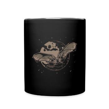 Fledermaus Vollmond Halloween - Tasse einfarbig - Schwarz - Vorne