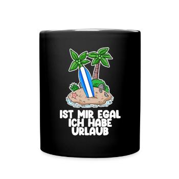 Urlaub - Tasse einfarbig - Schwarz - Vorne