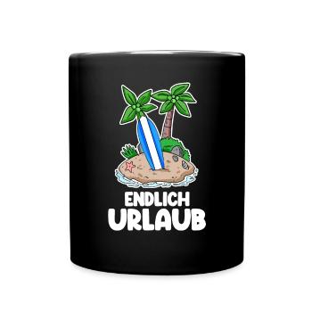 Urlaub - Tasse einfarbig - Schwarz - Vorne