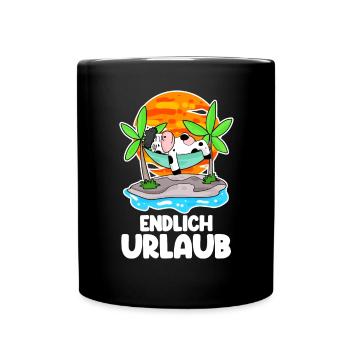 Urlaub - Tasse einfarbig - Schwarz - Vorne
