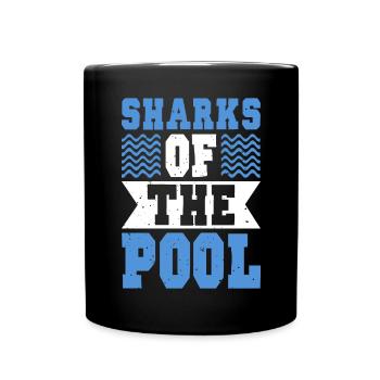 Shimmer Swimming Sharks Of The Pool - Full Colour Mug - black - Front