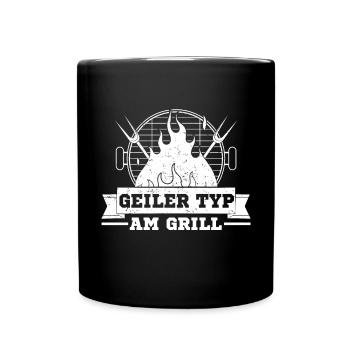 Geiler Typ Am Grill BBQ Grillen Barbecue Outfit - Tasse einfarbig - Schwarz - Vorne