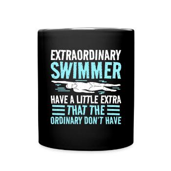 Équipe de natation nageuse - Mug uni - noir - Devant