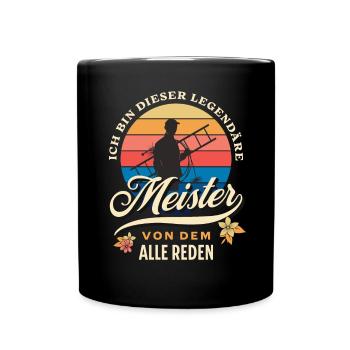 Schornsteinfeger Meister legendär retro - Tasse einfarbig - Schwarz - Vorne
