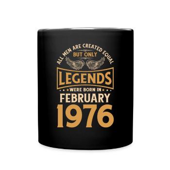 Anniversaire Les légendes sont nées en février 1976 - Mug uni - noir - Devant