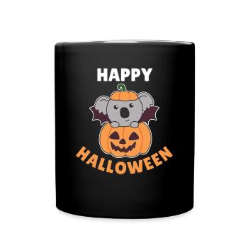 Koala Happy Halloween Citrouille Bat Costume - Mug uni - noir - Devant