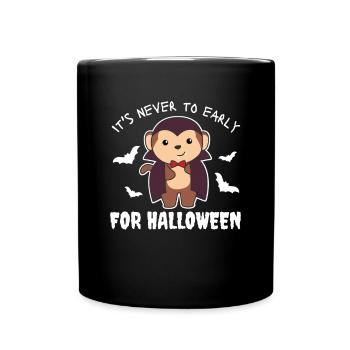 Singe il n’est jamais trop tôt pour le vampire d’Halloween - Mug uni - noir - Devant