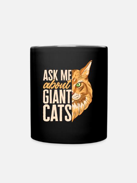 Maine Coon Katze - Tasse einfarbig - Schwarz