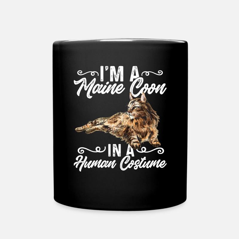 Maine Coon Katze - Tasse einfarbig - Schwarz