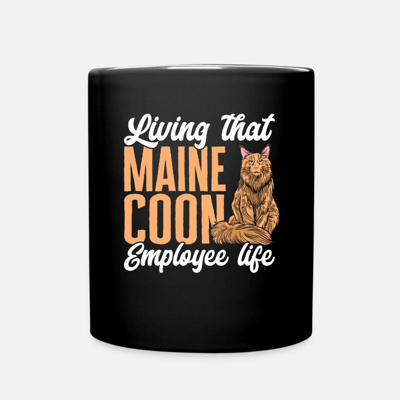 Maine Coon Katze - Tasse einfarbig - Schwarz