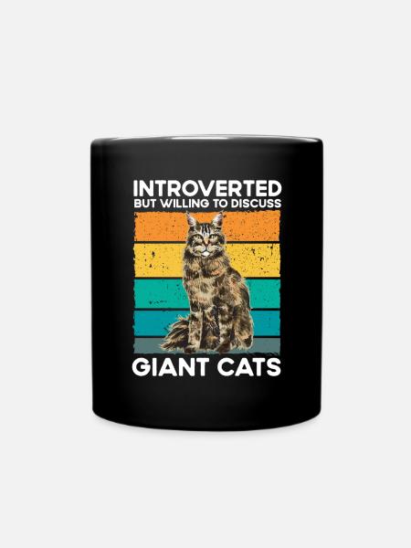 Maine Coon Katze - Tasse einfarbig - Schwarz