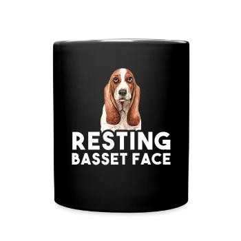 Basset Hound Gift - Full Colour Mug - black - Front