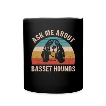 Basset Hound Gift - Full Colour Mug - black - Front