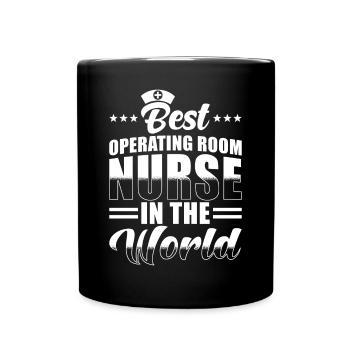 OP Krankenschwester - Tasse einfarbig - Schwarz - Vorne