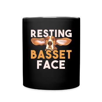 Basset Hound Gift - Full Colour Mug - black - Front