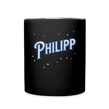 Philipp Namen personalisiert - Tasse einfarbig - Schwarz - Vorne