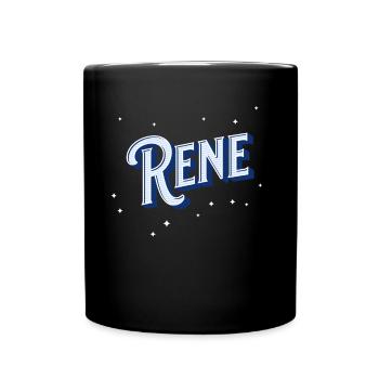 Rene Namen personalisiert - Tasse einfarbig - Schwarz - Vorne