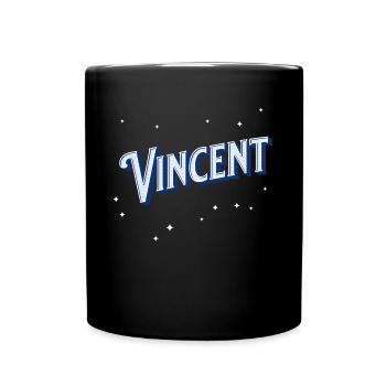 Vincent Namen personalisiert - Tasse einfarbig - Schwarz - Vorne
