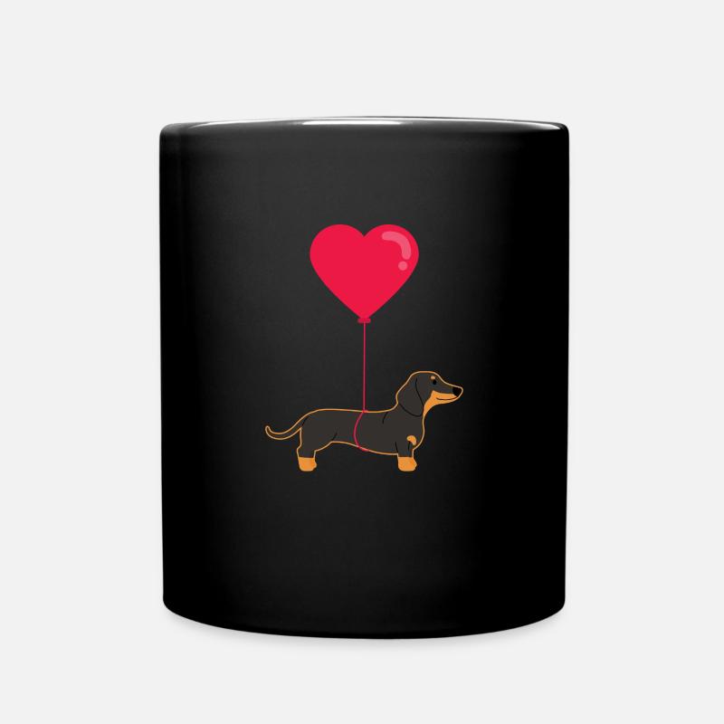 Dackel Hund Hunde Dachshund Teckel Geschenk - Tasse einfarbig - Schwarz