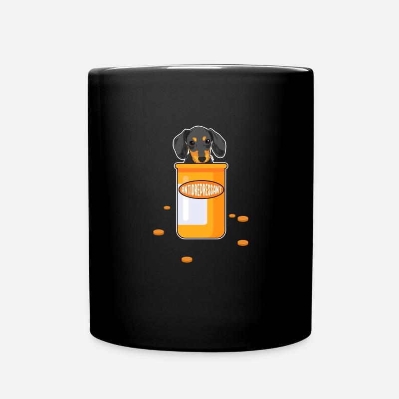 Dackel Hund Hunde Dachshund Teckel Geschenk - Tasse einfarbig - Schwarz