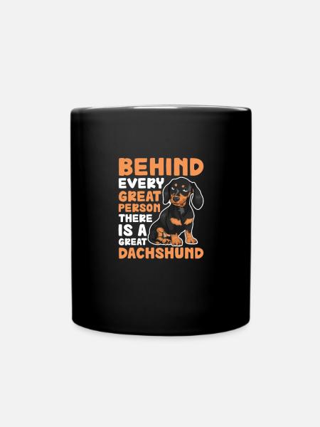 Dackel Hund Hunde Dachshund Teckel Geschenk - Tasse einfarbig - Schwarz