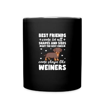 Dackel Hund Hunde Dachshund Teckel Geschenk - Tasse einfarbig - Schwarz - Vorne