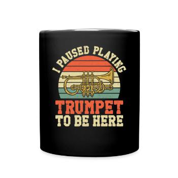 Trumpet Player Vintage Retro I - Tasse einfarbig - Schwarz - Vorne