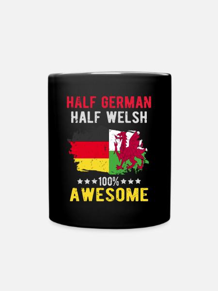 Halb Deutsch Halb Waliser - Tasse einfarbig - Schwarz