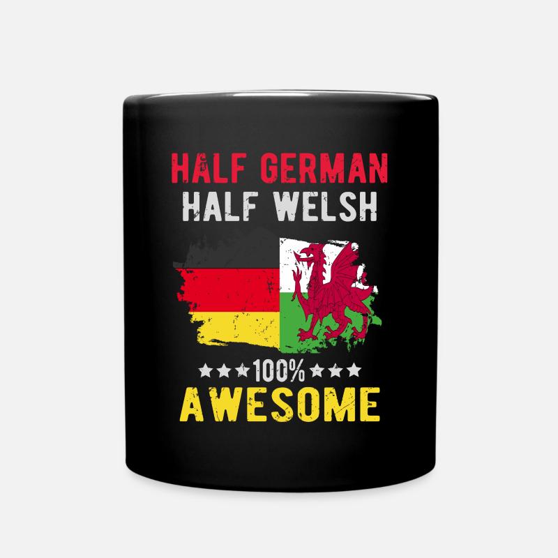 Halb Deutsch Halb Waliser - Tasse einfarbig - Schwarz