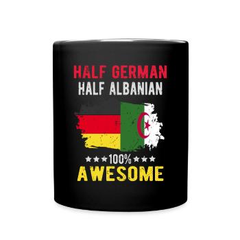 Halb Deutsch Halb Albaner - Tasse einfarbig - Schwarz - Vorne