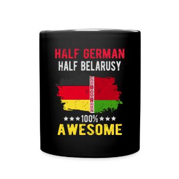 Halb Deutsch Halb Belarusse - Tasse einfarbig - Schwarz - Vorne