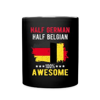 Halb Deutsch Halb Belgier - Tasse einfarbig - Schwarz - Vorne