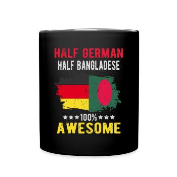Half German Half Bangladeshi - Full Colour Mug - black - Front