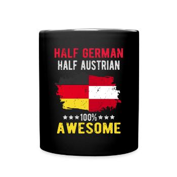 Half German Half Austrian - Full Colour Mug - black - Front