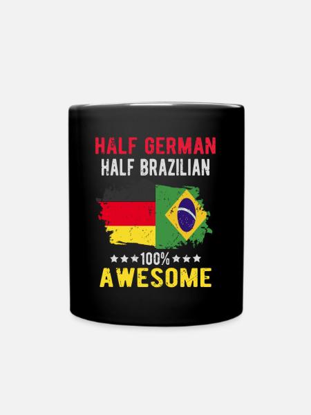 Halb Deutsch Halb Brasilianer - Tasse einfarbig - Schwarz