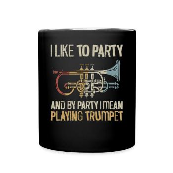 Trumpet Player Vintage Retro I - Tasse einfarbig - Schwarz - Vorne