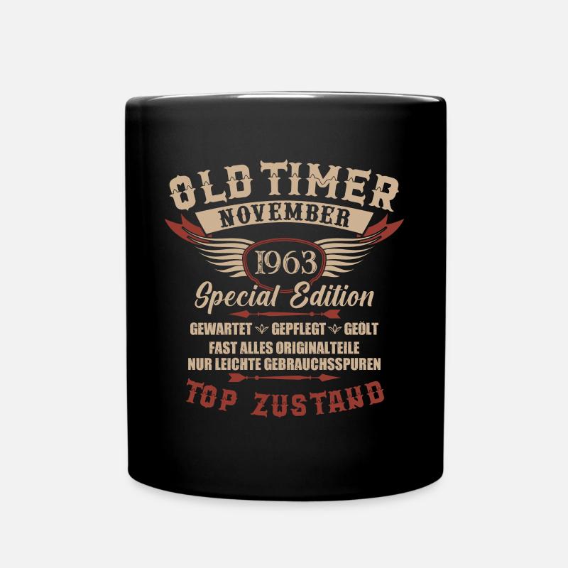 Oldtimer November 1963 Jahrgang Geburtstag - Tasse einfarbig - Schwarz