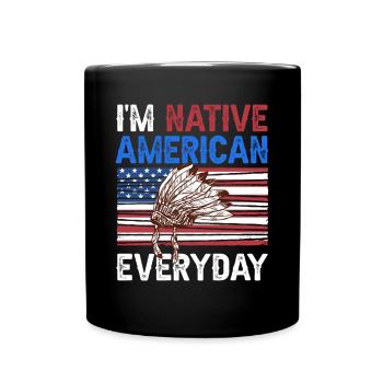 United States Patriotic Indian - Full Colour Mug - black - Front