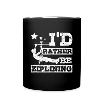Je préfère faire de la tyrolienne - Mug uni - noir - Devant