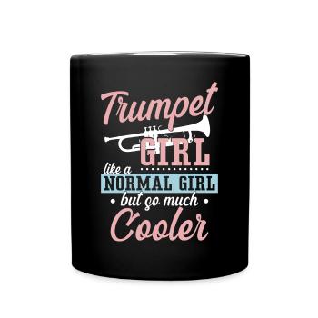 Trumpet Player Girl Trumpet Girl - Tasse einfarbig - Schwarz - Vorne