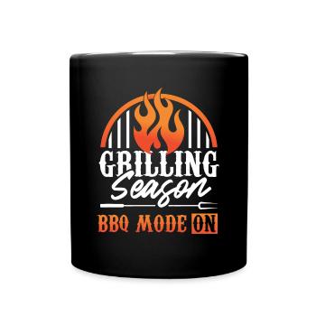 Barbeque Grillen BBQ Modus auf Griller - Tasse einfarbig - Schwarz - Vorne